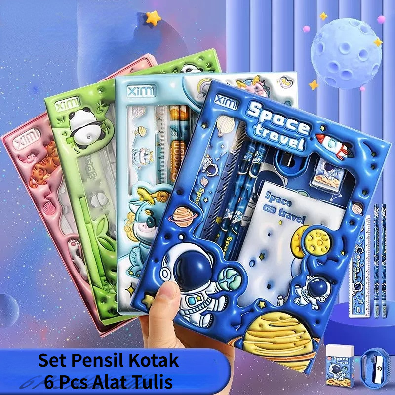 

Set Pensil Kotak 6 Pcs Alat Tulis Sekolah Anak dengan Motif Karakter Favorit - Cocok untuk Pelajaran Seni dan Matematika