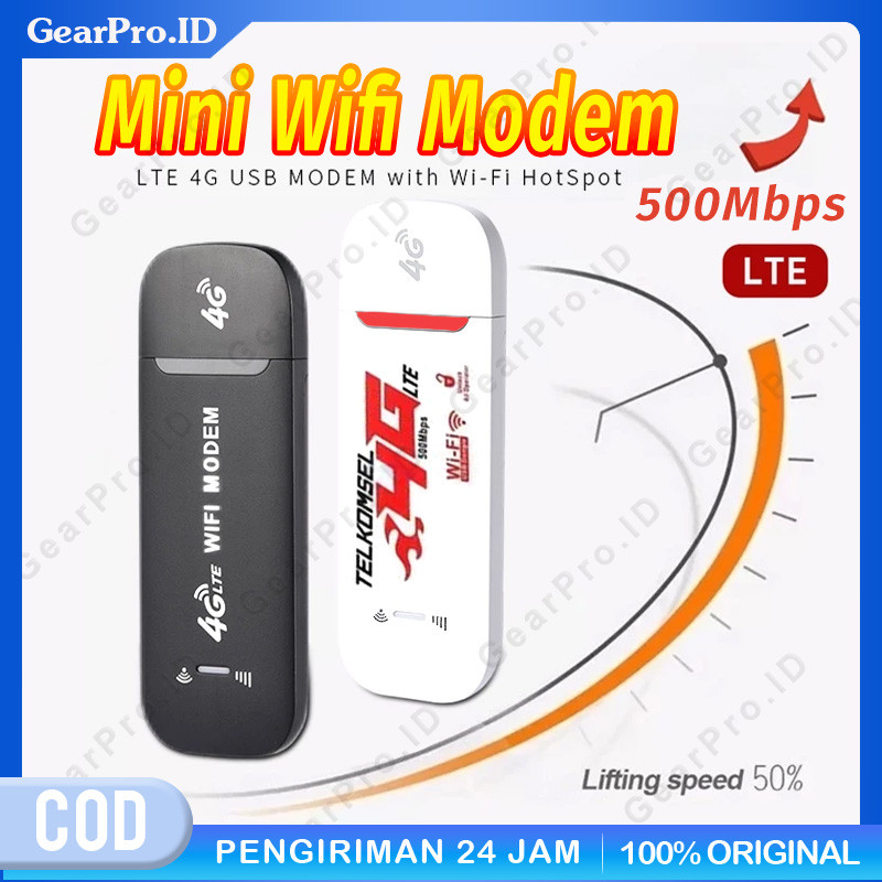 USB WiFi Modem 4G LTE 500Mbps Portable Router Hotspot Support Semua Operator GSM Telkomsel Indosat T