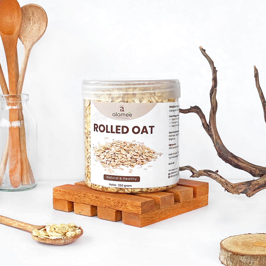 

ALAMEE Rolled Oats Gantum Utuh Biji Kasar Instan Oat Organik Sarapan Cemilan 250gr