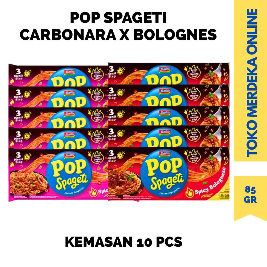 

(10 PCS) POP SPAGETI ALL VARIAN SPICY CARBONARA & SPICY BOLOGNESE 84 GR