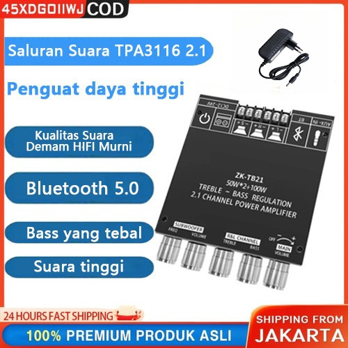 Sato - [Kualitas Suara Baru]ZK-TB21/ZK-HT21/ZK-MT21 5.0 Amplifier Subwoofer Boa50W*2+100W 2.1