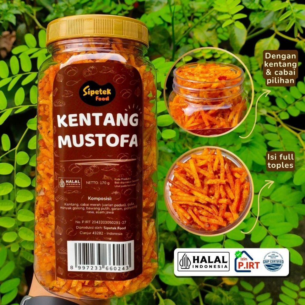 

New Kentang Mustofa Pedas Manis Balado Kemasan Toples 170gr Lauk Makan Sipetek FoodPremium