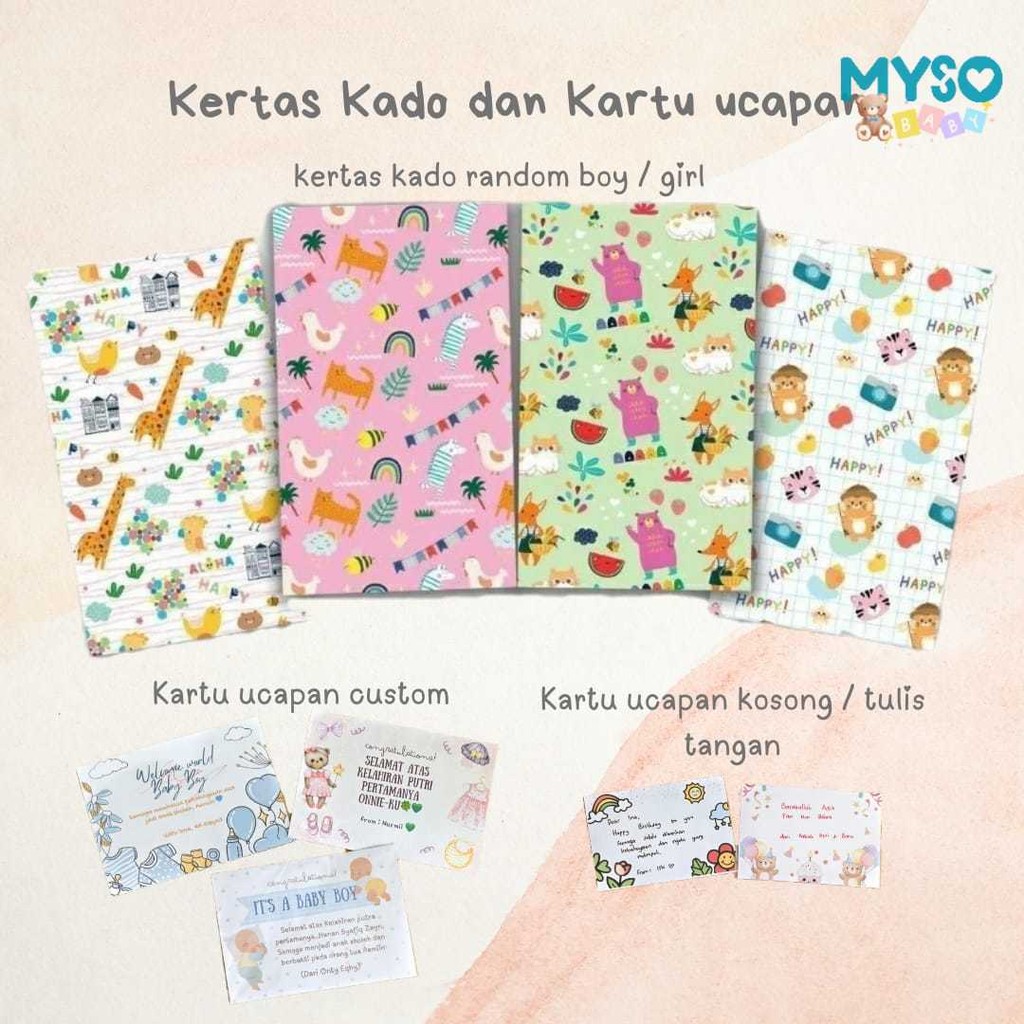 

Kertas kado dan kartu ucapan Gift Wrapping paper custom gift card greeting card
