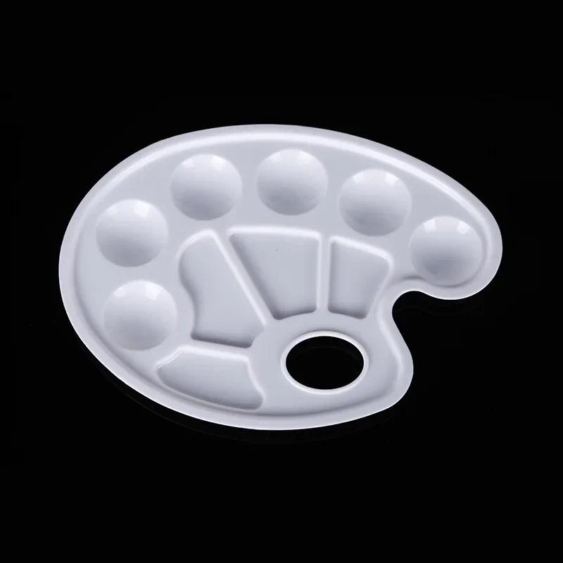 

1PC Gouache Oval Palette Children's Painting Plastic Palette Hand Grasp Paint Foot Palette DIY Graffiti Art Supplies