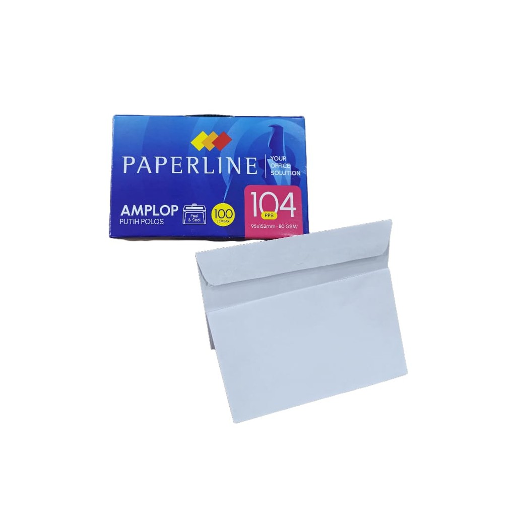 

Amplop Putih Polos Paperline 104 isi 100 95 x 152mm 80gram GSM RJT