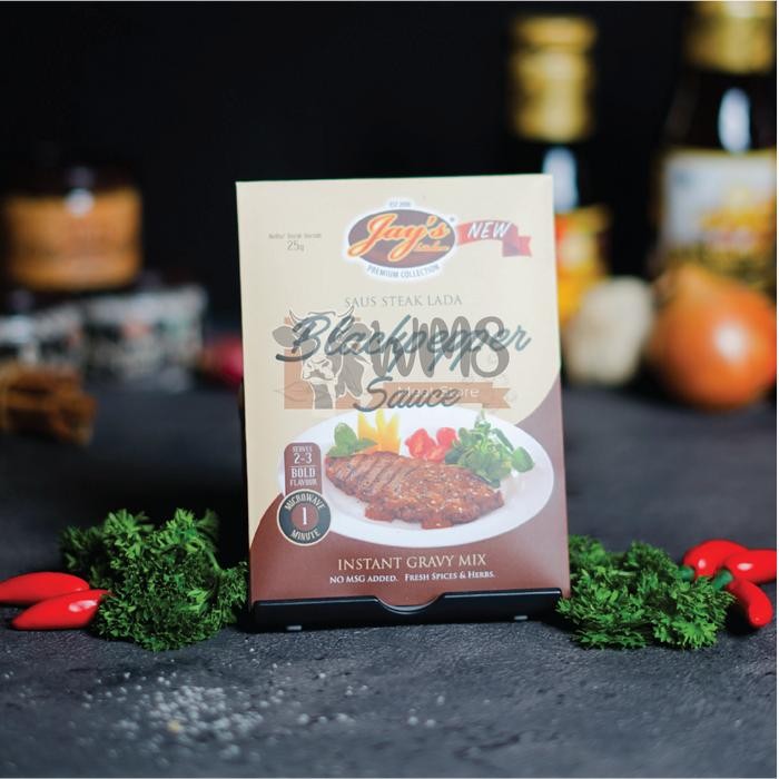 PROMO Jay's Blackpepper Steak Sauce / Saus Steak Rasa Lada Hitam 25grm