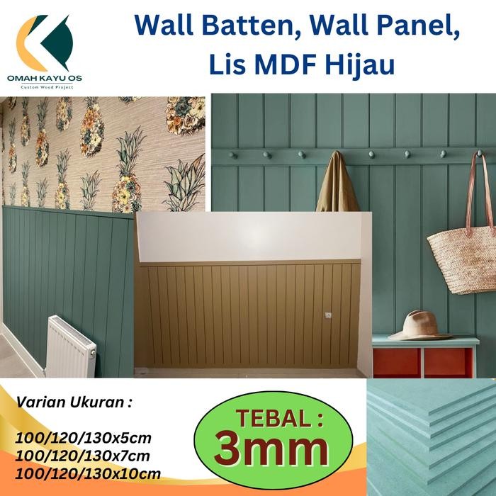 BEST SELLER Wallbaten Hmr  Hijau 3mm Papan Mdf Hijau Hmr Dekorasi Dinding