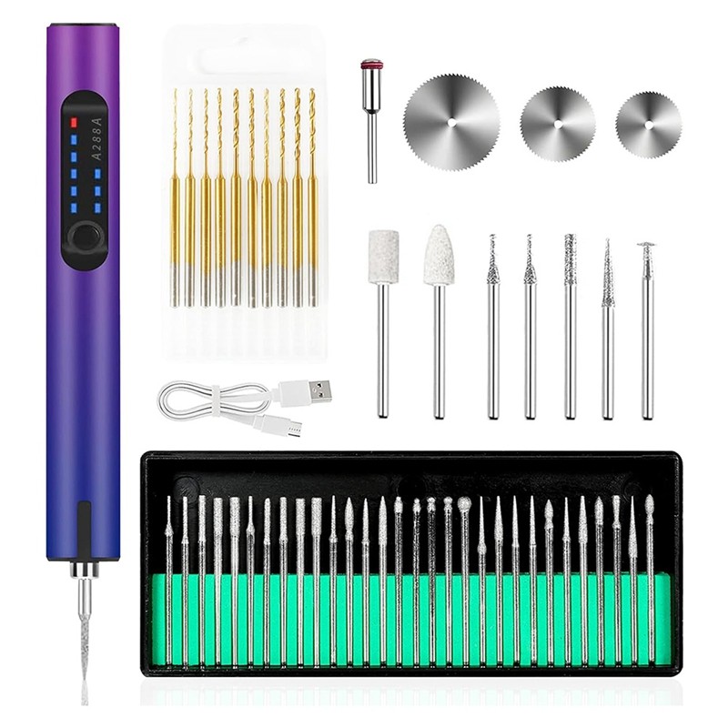 

VEHO-USB Rechargeable Engraving Pen Engraver,Portable DIY Hand Drill For Jewelry Making,Metal Wood Stone Plastic Glass,Purple