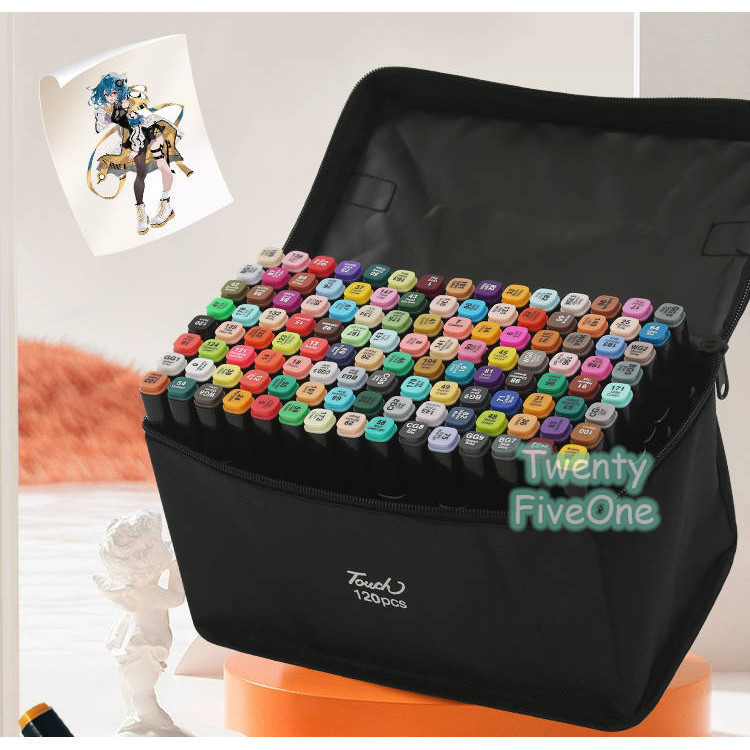 

Touch 60/80/120/168 Warna Marker Sketsa Spidol Umum General Marker Set Animation Markers Pena Berujung Ganda RD