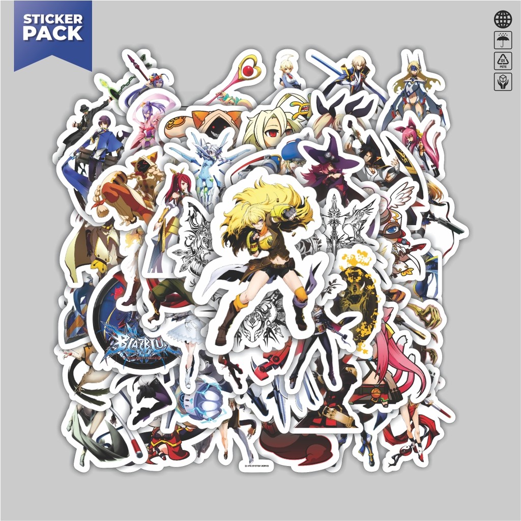 

[100PCS]Stiker Pack Stiker Game Series Blaz Blue Karakter Mix 5 Aesthetic Vinyl Anti Air Dekorasi Sticker Laptop Buku Journal Koper Helm Casing HP Gitar Helm Skateboard