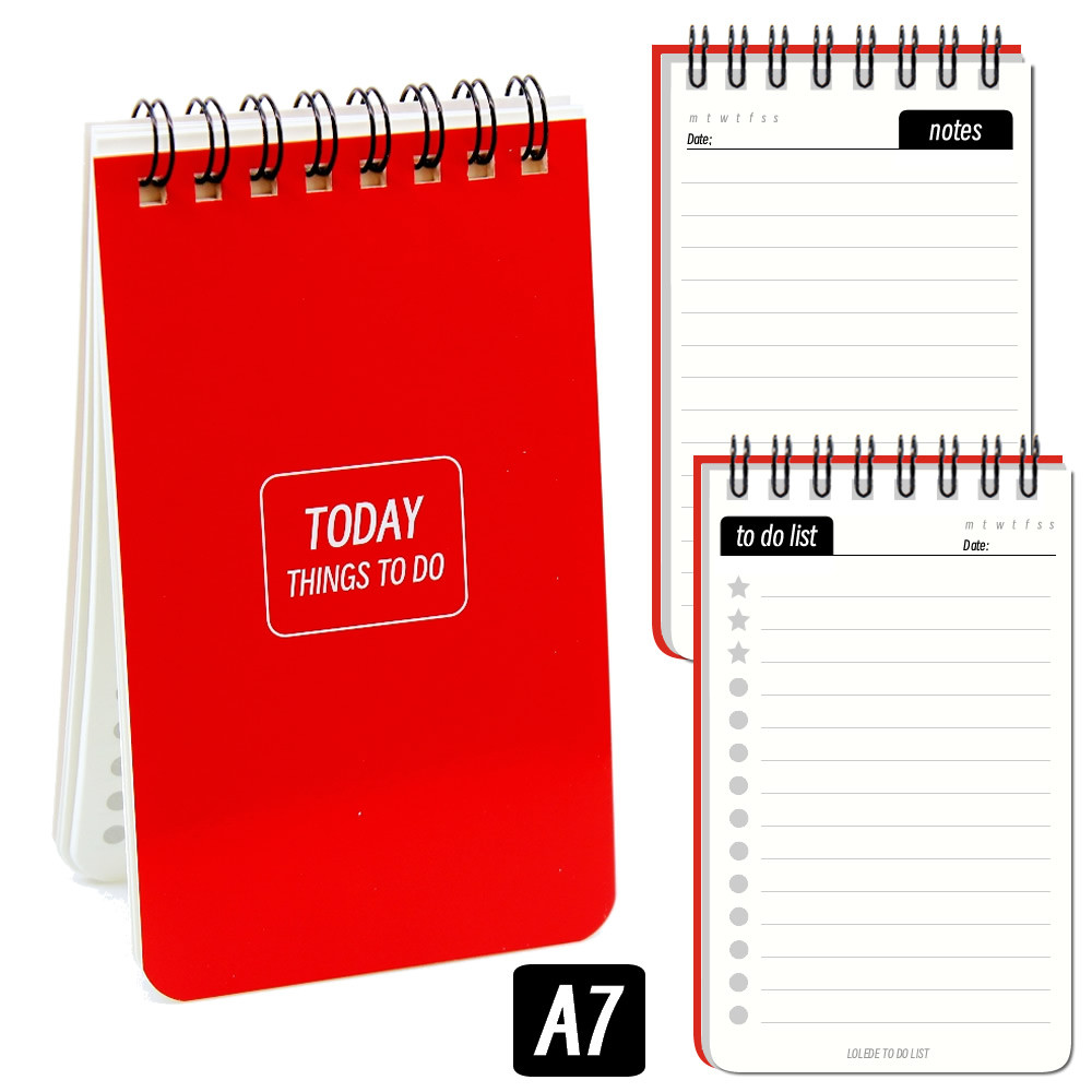 

Red A7 Mini Notebook To Do List University Coil Ring Notebooks Notepad Sketchbook Diary Travelers Planner Binder Office Journal