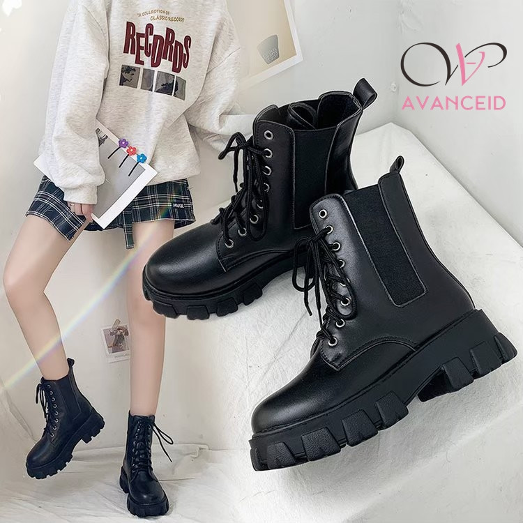 TERLARISAVANCEID 1950 Sepatu Sneakers Boots Wanita Docmart Putih Hitam