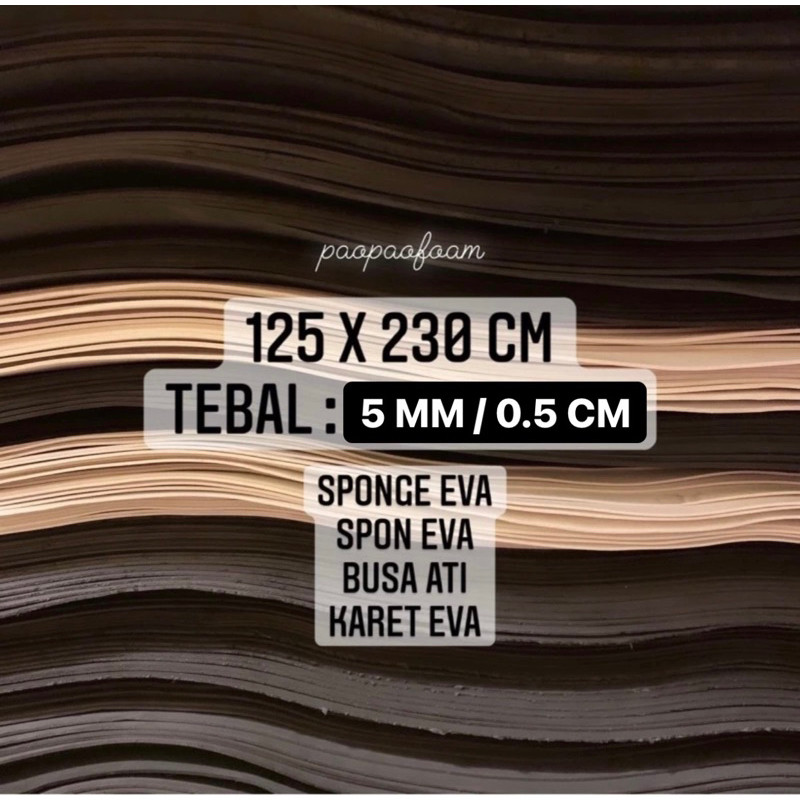 TERLARISSpon Eva tebal 5mm 0.5cm / Busa Ati / Sponge Sandal / Karet Eva Spon Karet