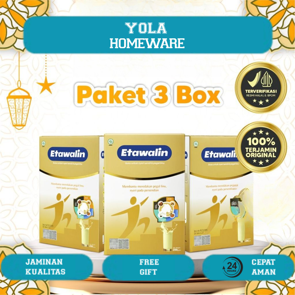 

Kemasan 3 Box Susu Kambing Etawalin Membantu Atasi Permasalahan Tulang Dan Sendi - Isi 200 Gram
