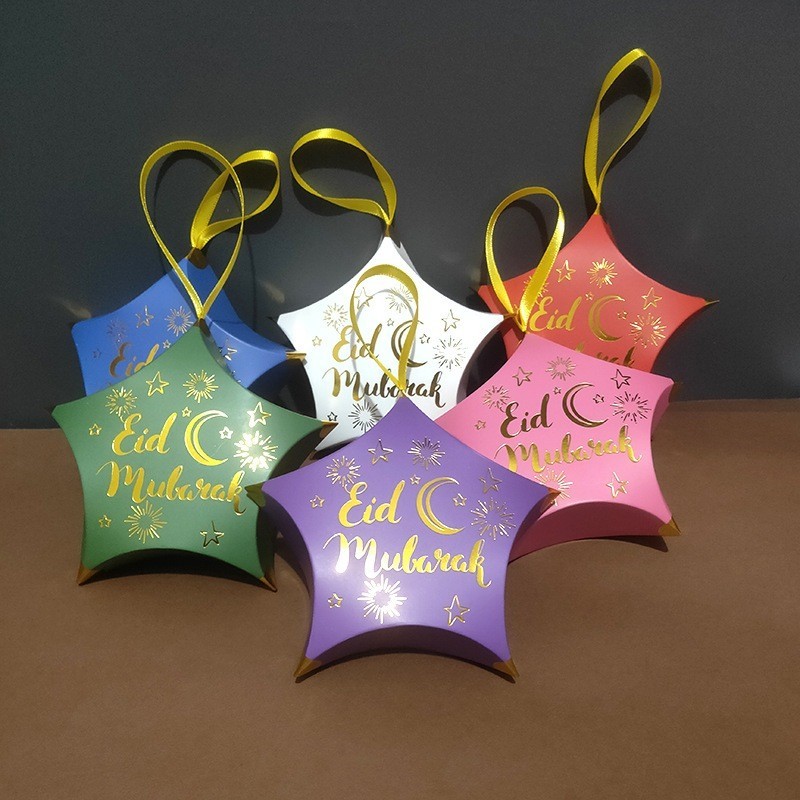 

HHS Hampers Model Bintang Hari Raya Idul Fitri/EID MUBARAK/Kotak Permen Kemasan Gable Box Hadiah Bingkisan Lebaran - Harga/pc