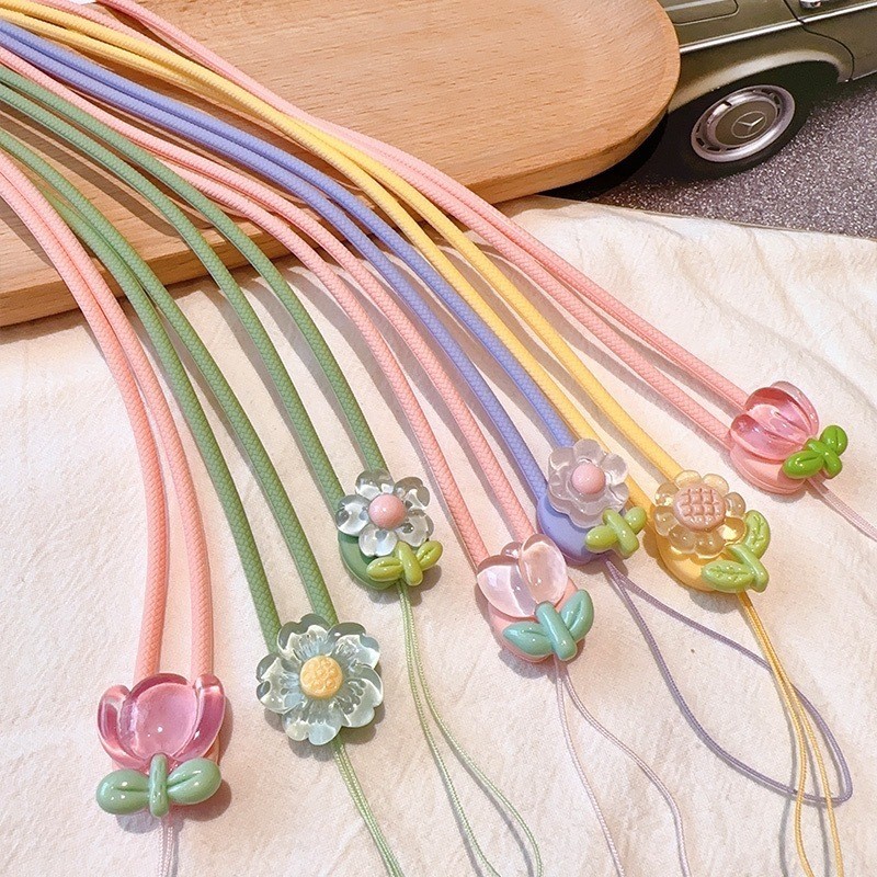 Tali Gantungan HP Tali Silkon Tali Kreatif Bunga Tali Lanyard Strap HP Tali Gantungan Leher Tali