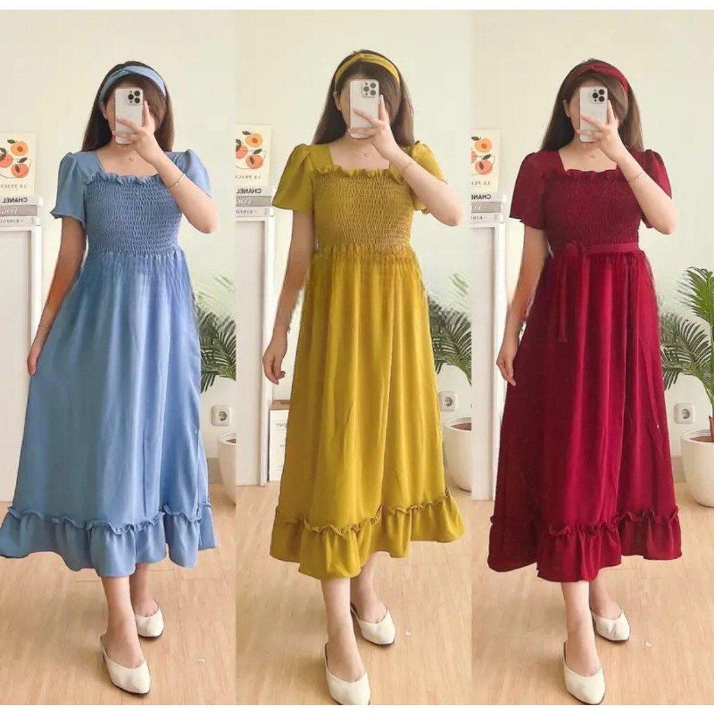 ZETERINDO - BAJU DRESS WANITA LYSTA / Dress Camila Wanita / DASTER SMOCK WANITA TERBARU / DASTER DRE