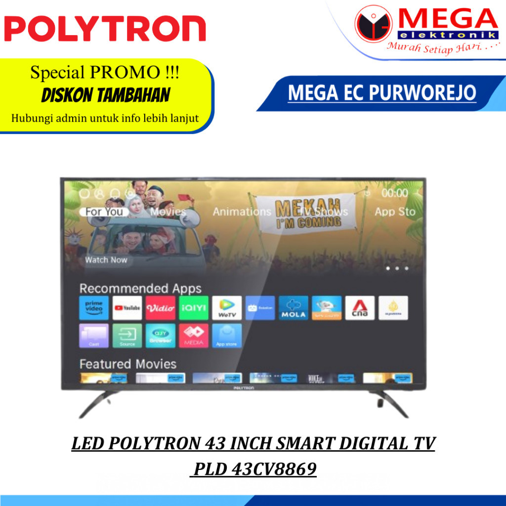 Led Polytron 43 inch Smart Digital TV PLD 43CV8869