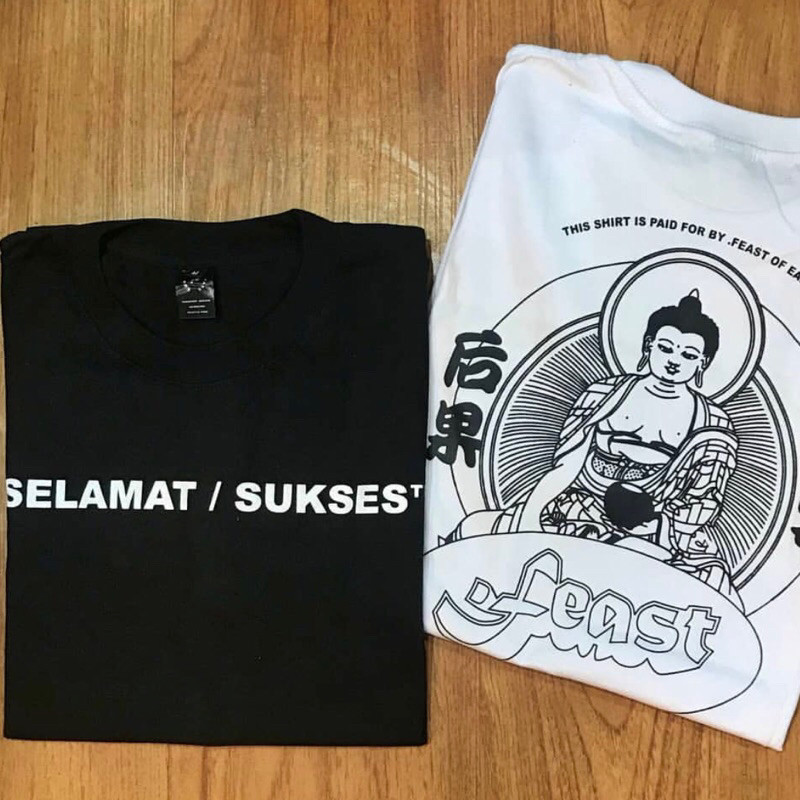 Kaos band FEAST - SELAMAT / SUKSES Putih dan Hitam Tshirt Band Local FEAST Cotton combad 24s Tebal  