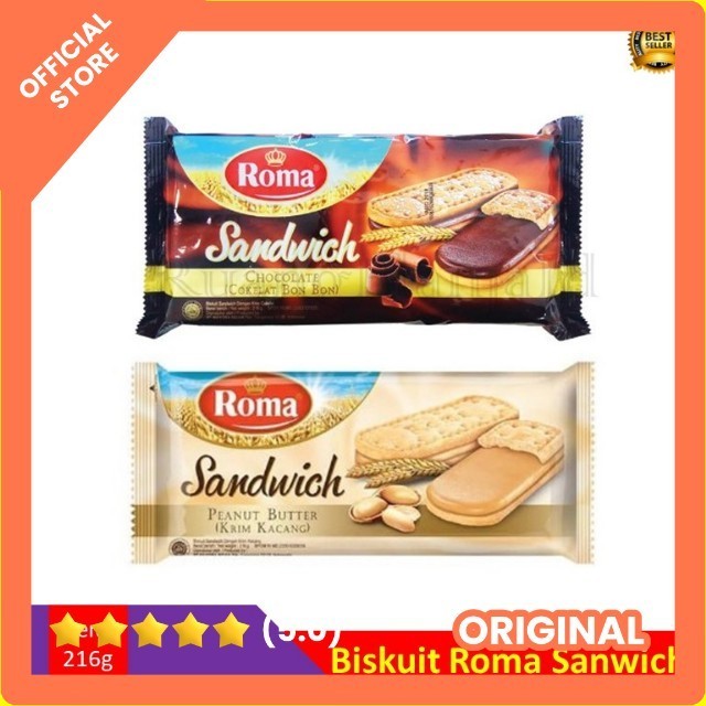 

BISKUIT ROMA SANDWICH COKLAT / PEANUT KRIM KACANG 157gr