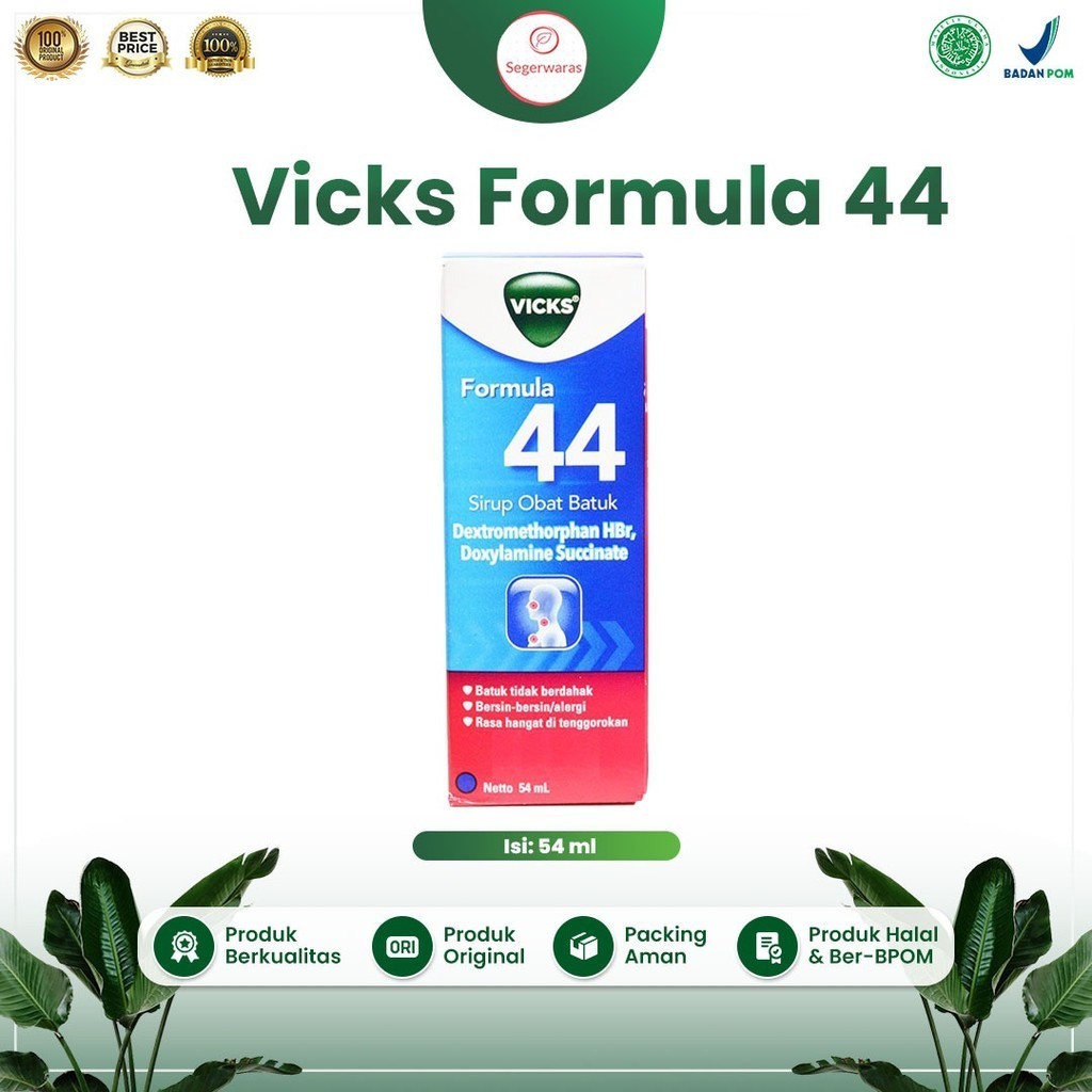 Vicks Formula 44 Dewasa Sirup Obat Batuk  Meringankan Batuk Tidak Berdahak