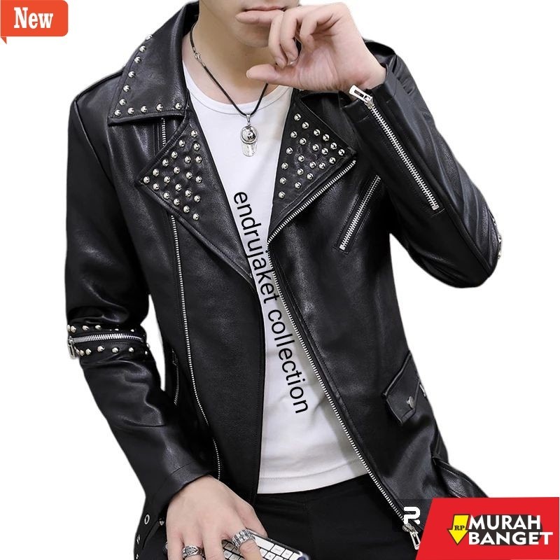 jaket kulit pria garut JAKET PANK ROCK  /jaket ramones/JAKet rocker /JAKet rock'n  roll