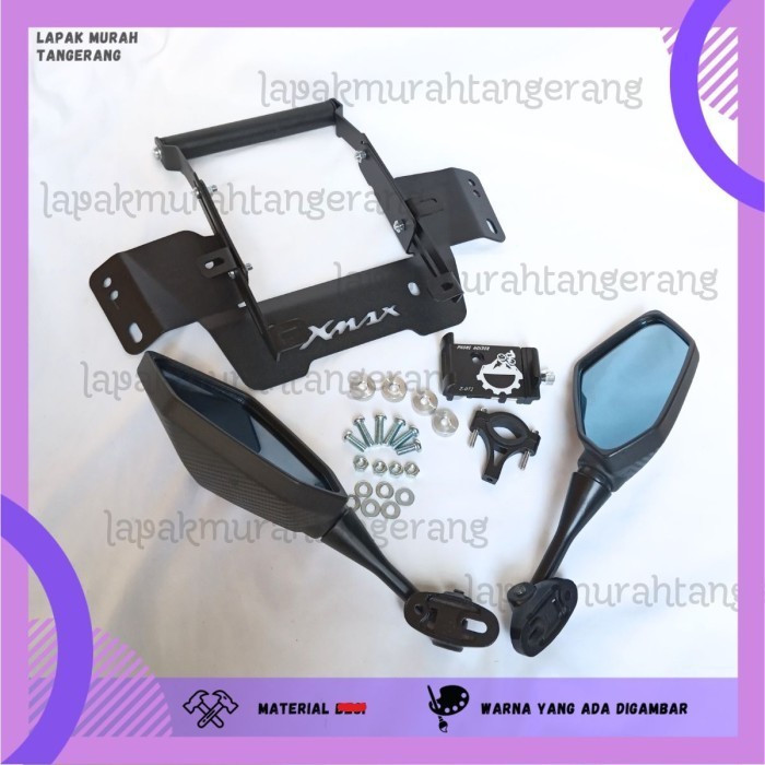 PAKET BREKET SERVO SERPO SPION MODEL NINJA DAN HOLDER HP ALUMUNIUM Z072 MOTOR XMAX250/300 TERBARU BR
