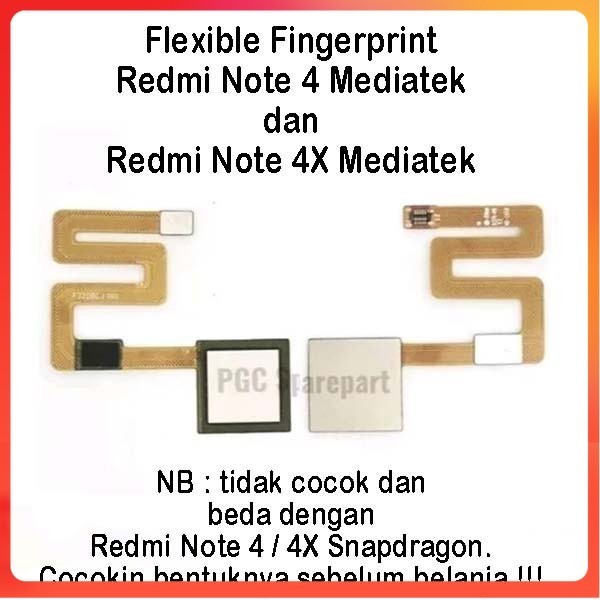 ORI Flexible Fingerprint Redmi Note 4 / 4X Mediatek Sensor Sidik Jari - Gold