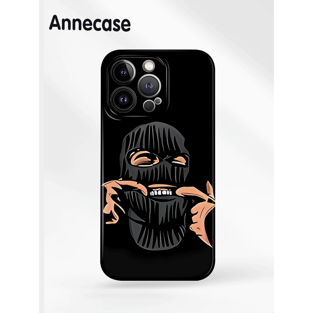 Premium Cute Funny Lucu Hitam Aesthetic Cowok Hard Case Shockproof Case Untuk iPhone Case 15 14 13 1