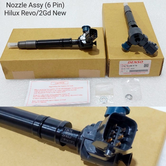 nozzel injector hilux revo fortuner 2.4cc 23670-09460 pin 6 asli