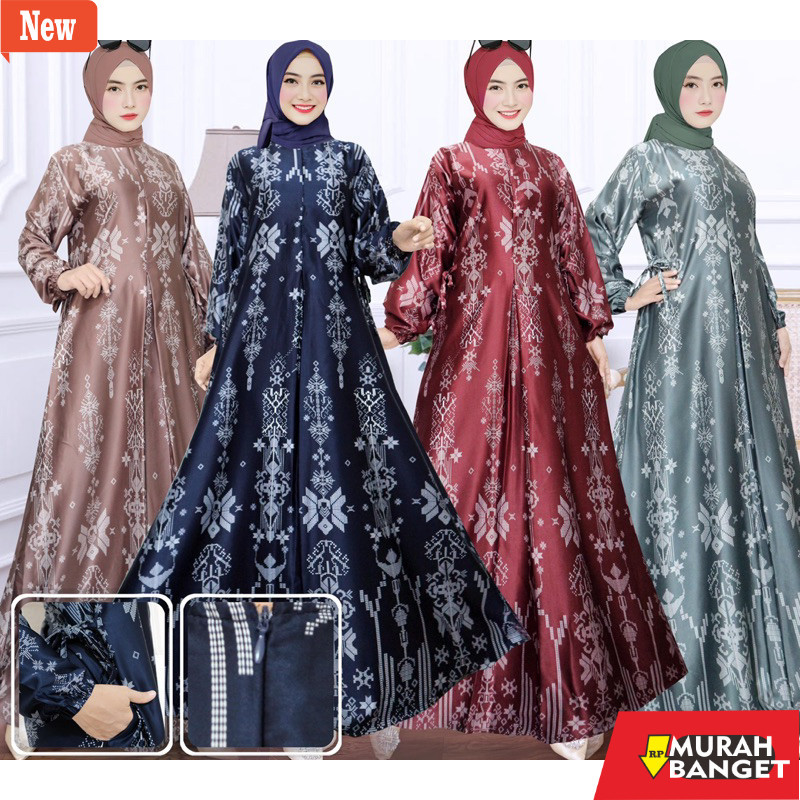 gamis kekinian tahun 2024 Gamis pesta mewah silk premium terbaru | Gamis Geisha silk premium | Gamis