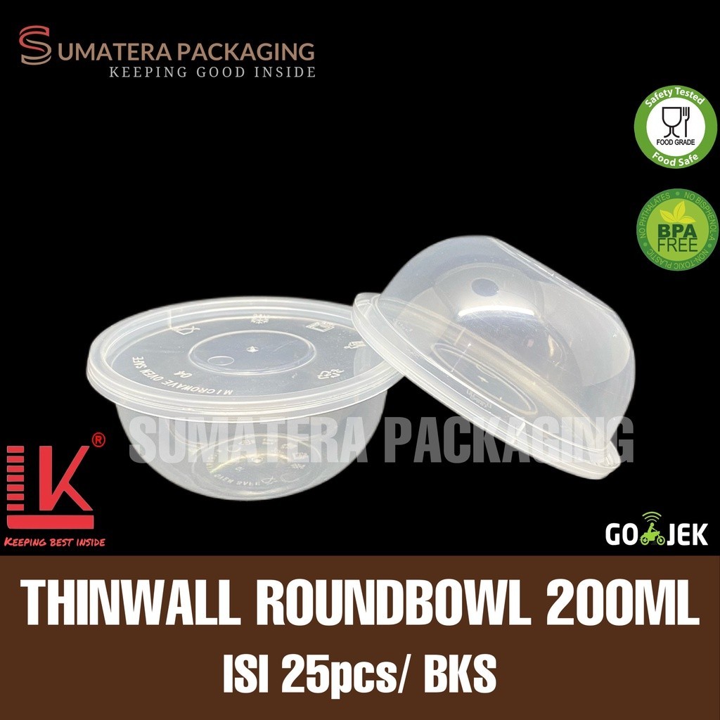 Thinwall 200ml Round bowl  LK Dessert Salad Buah Puding Medan - Grosir