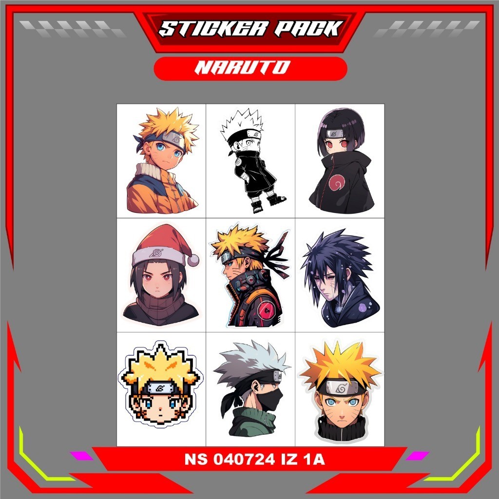 

Sticker Timbul UV DTF Tempel Hape Laptop Helm Kulkas Koper Cermin Naruto 02 Hitam Kuning P49
