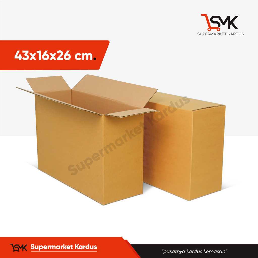 

BOX 43X16X26 cm. (OKI) BoxNormal/Amdk/Kotak/Packing/Kardus/A1/tinggi 26