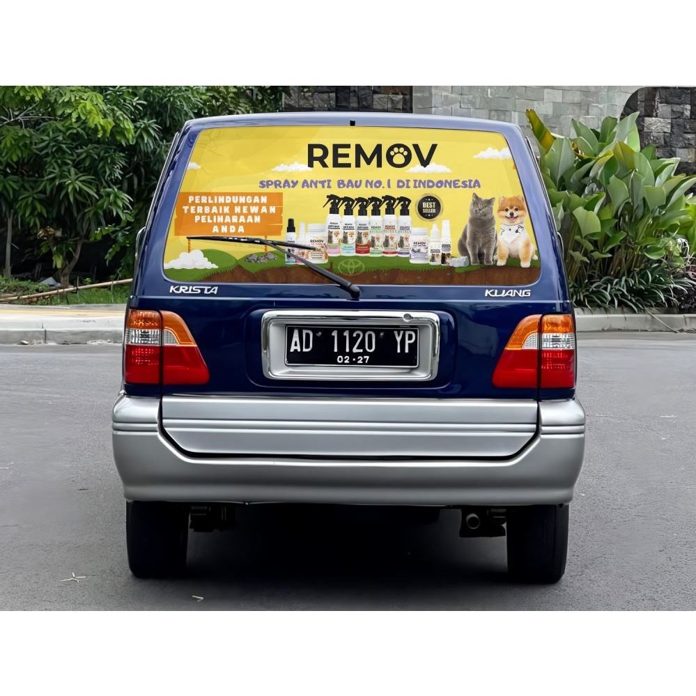 Stiker Tembus Pandang Kaca Belakang Mobil - Stiker One Way Sticker Oneway Vision Kijang LGX / Krista
