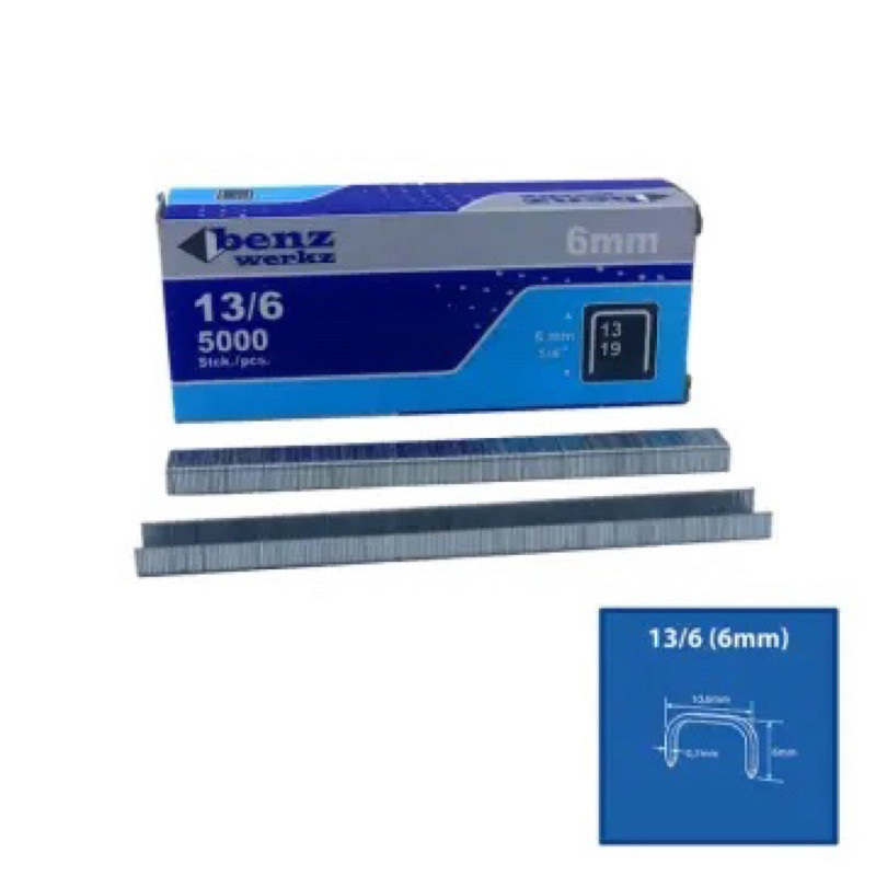 

si Staples Manual / Staples Tembak Guntacker Merek BENZ WERKZ / RAPID RAPIDE Original Uk. 13/6 mm (6mm) / 13/8mm (8mm) - untuk Pengerjaan Jok