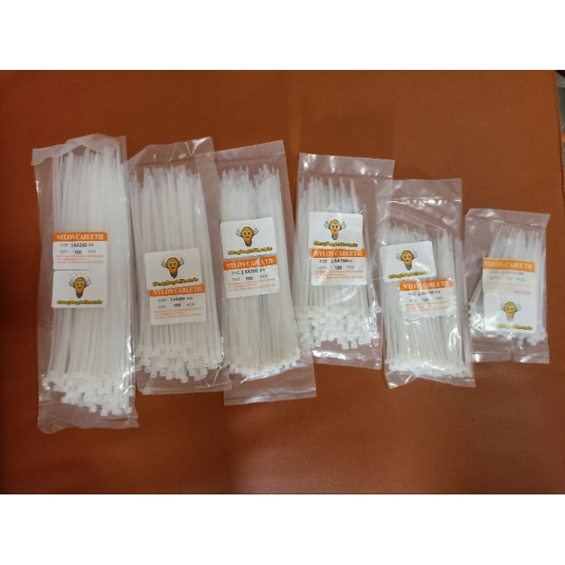 

KABEL TIES 10cm/15cm/20cm/25cm PUTIH isi 100 pcs.lebar 3,6 mm&2,5mm