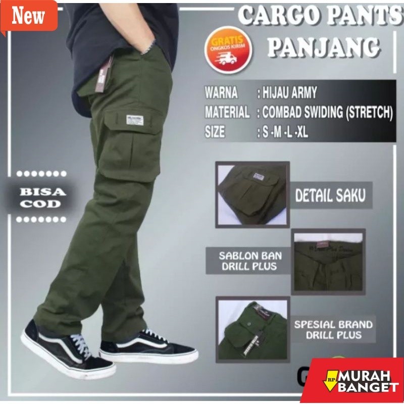Celana jeans pria yg kekinian lagi viral- CELANA CARGO DEWASA /CELANA CARGO PRIA /CELANA CARGO PANAJ