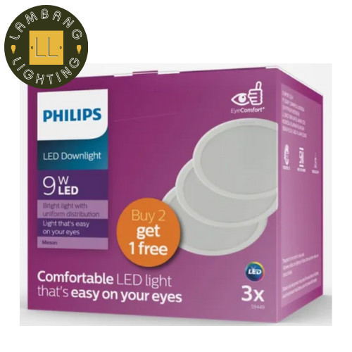 Paket Philips Downlight Meson Recessed 9W White| Cool Daylight