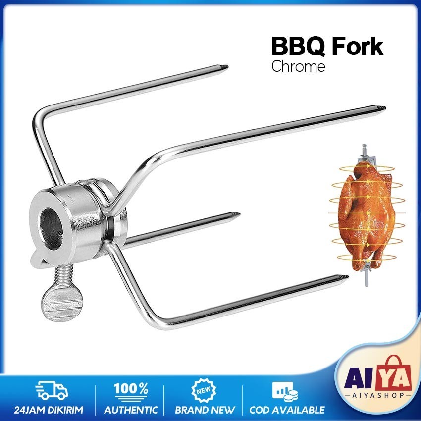 Garpu Ayam Panggang Daging BBQ Fork Garpu Berputar Tusukan Daging Panggang Rotisserie Forks Stainles