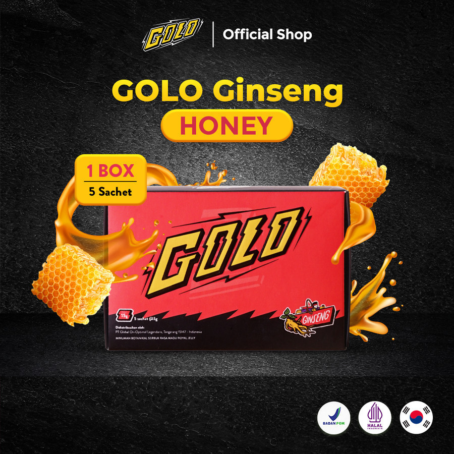 

Golo Ginseng Official Distributor Original Sachet Royal Jelly Madu Flavor or Banana