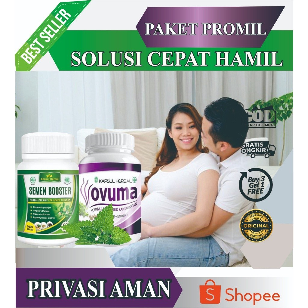 Paket Obat Herbal Kesuburan Pria & Penyubur Kandungan Wanita - Semen Booster OVUMA BISA COD