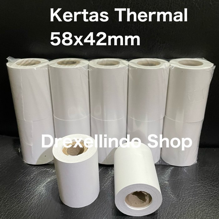 

promo ✨ -Kertas Thermal 58x42 per 10 roll