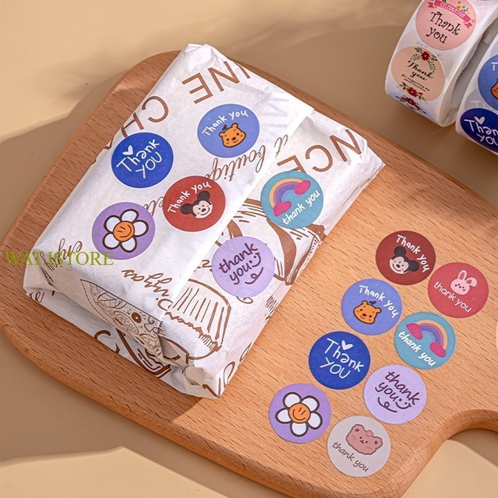 

500 PCS Stiker Thank You / 1 Roll Stiker Thank You / Sticker Thank You Bulat