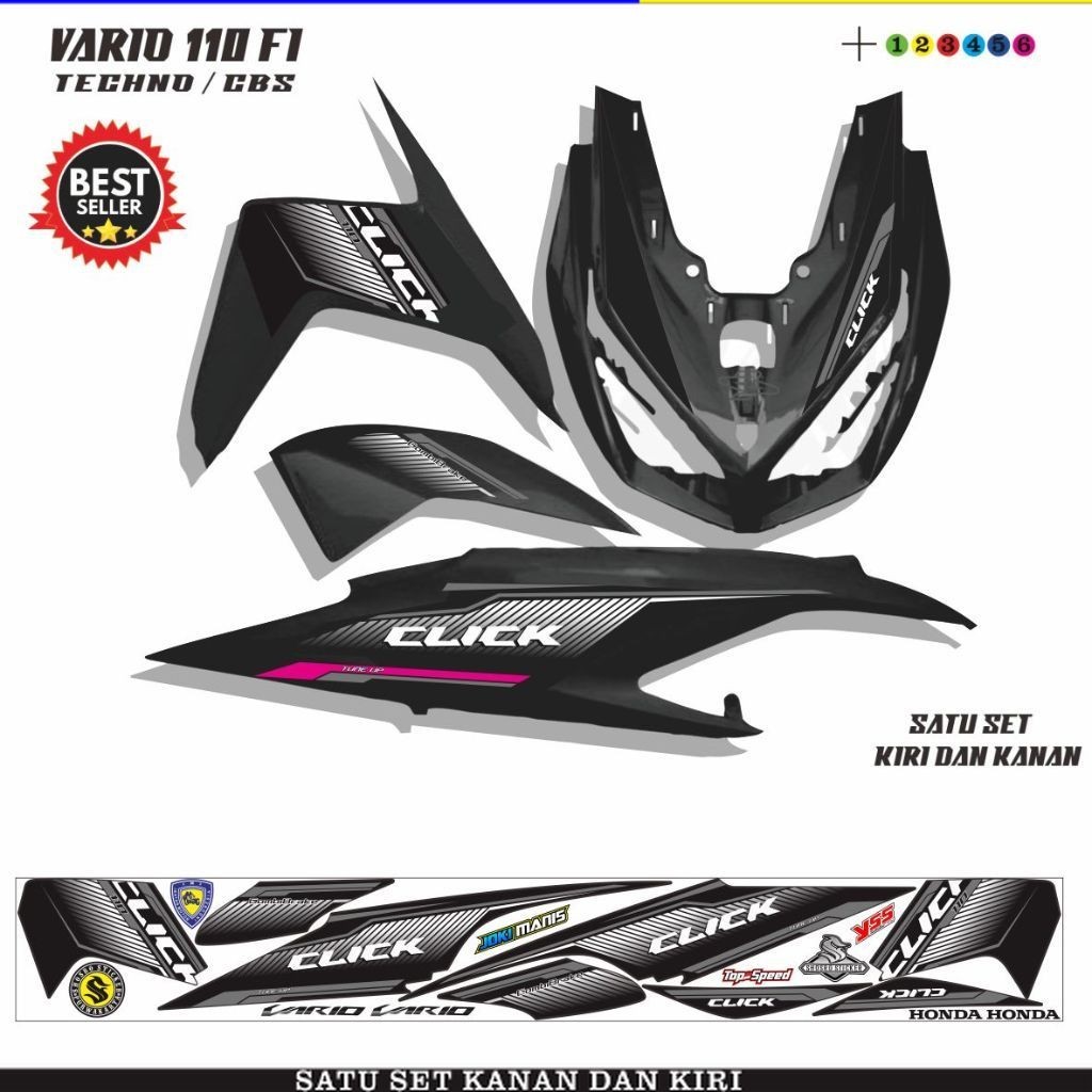 STIKER VARIASI MOTOR STRIPING MOTOR VARIO CBS 110 / STIKER MOTOR VARIASI  VARIO OLD TECHNO 110 STIKE