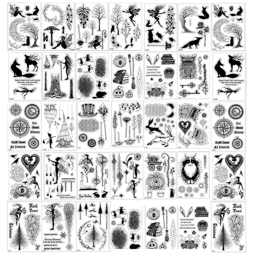 

New 2024 Clear Transparent Stamps Seal for DIY Scrapbooking Card Plants Fairy Rubber Stamps Making Album Handemade Crafts
