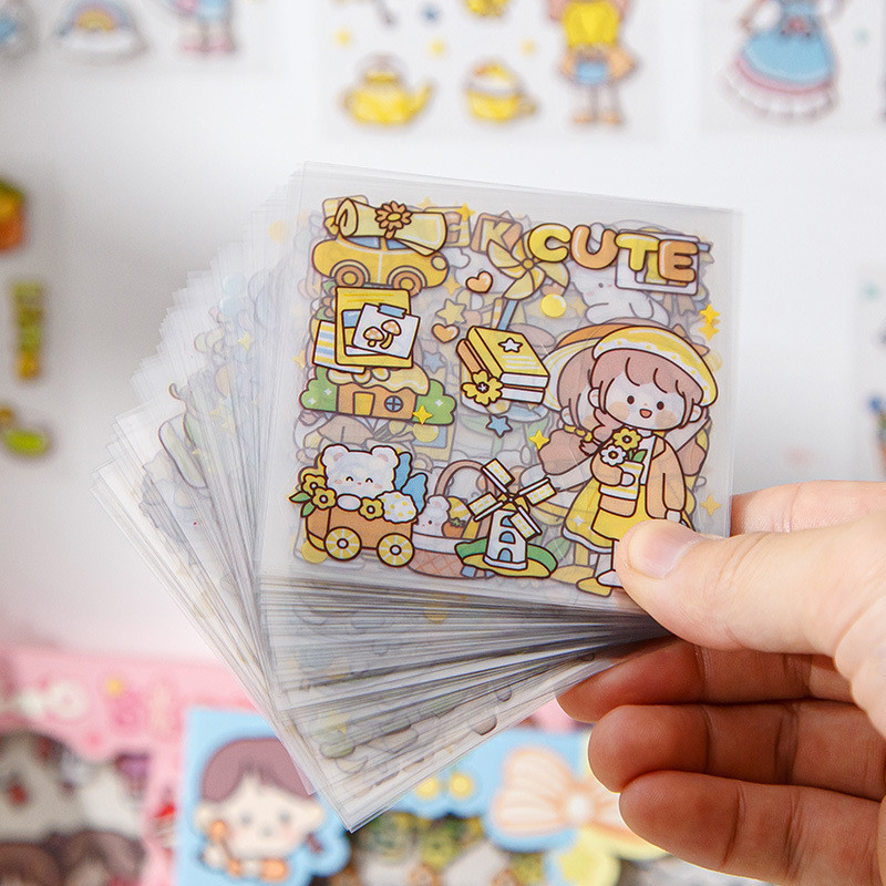 

STICKER 1 LEMBAR MOTIF KARTUN KAWAII UNTUK HIAS TUMBLR, JURNAL, BUKU DLL / STICKER MOMO 1 LEMBAR