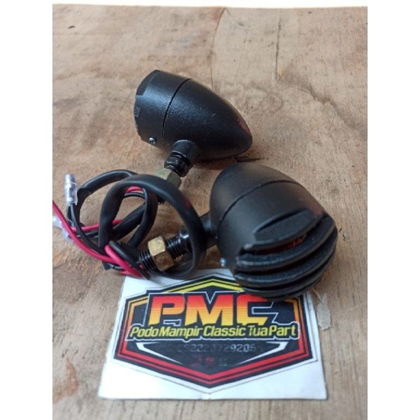 cod Lampu Grill Hitam sen Tralis grills sepasang / 2biji sein besi retro klasik w175 scorpio custom 