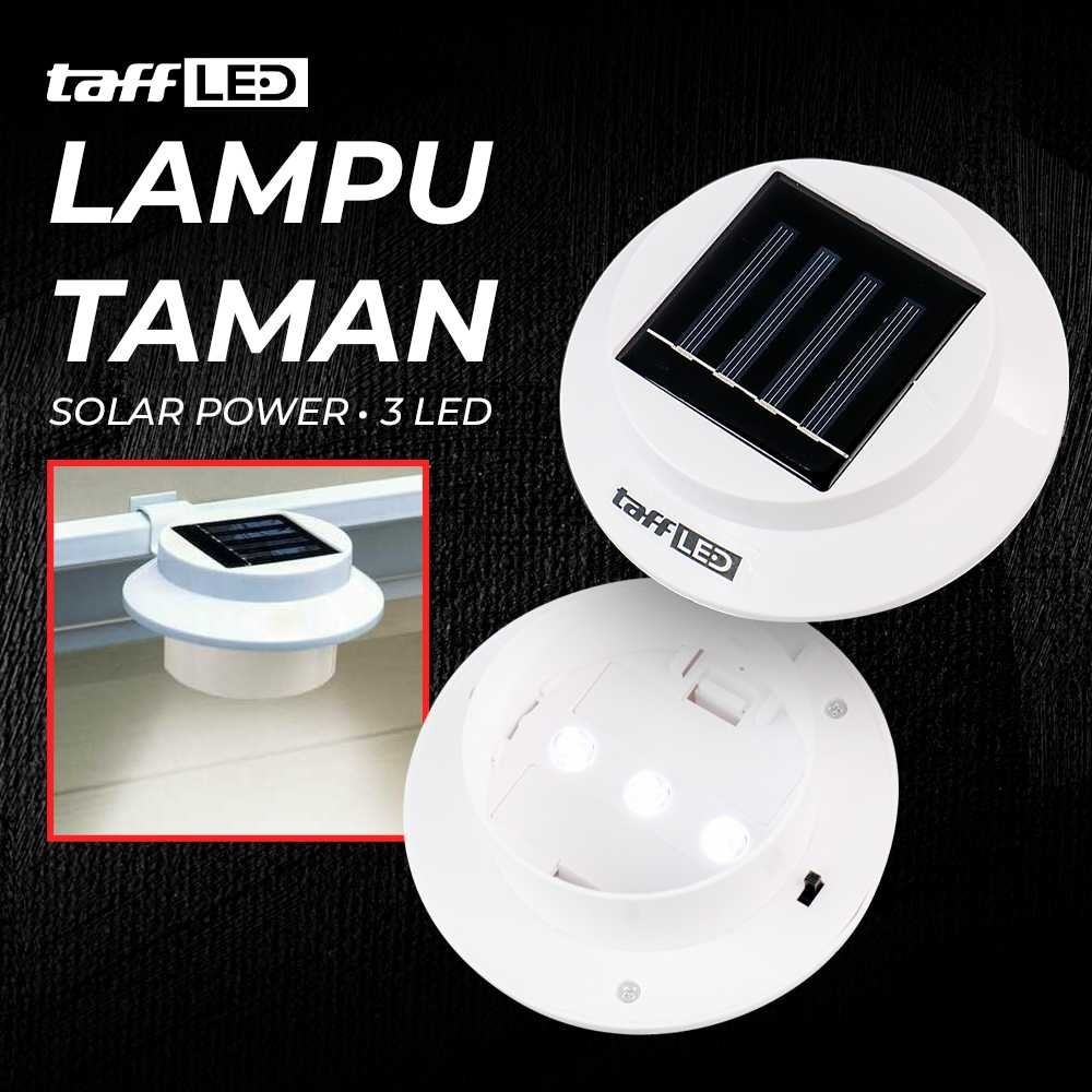 TaffLED Lampu Taman Hias Pagar Outdoor Solar Power 3 LED Cool White - 07 | Lamp Kebun Outdoor Anti A