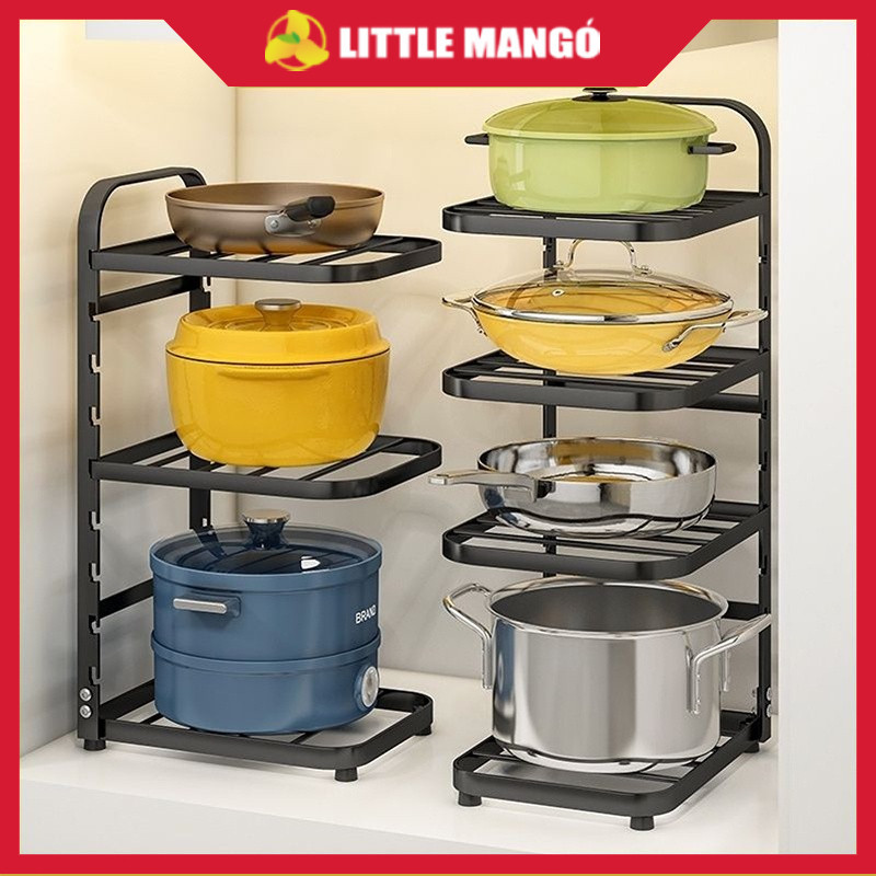 TR56CZ Rak Panci Susun Stainless Rak Piring Wastafel Bawah Wastafel Rak Pot Rack Adjustable Rak Dapu